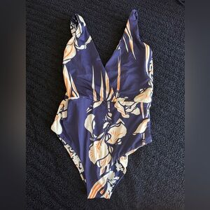 Maaji Sierra reversible one piece in navy/cream floral